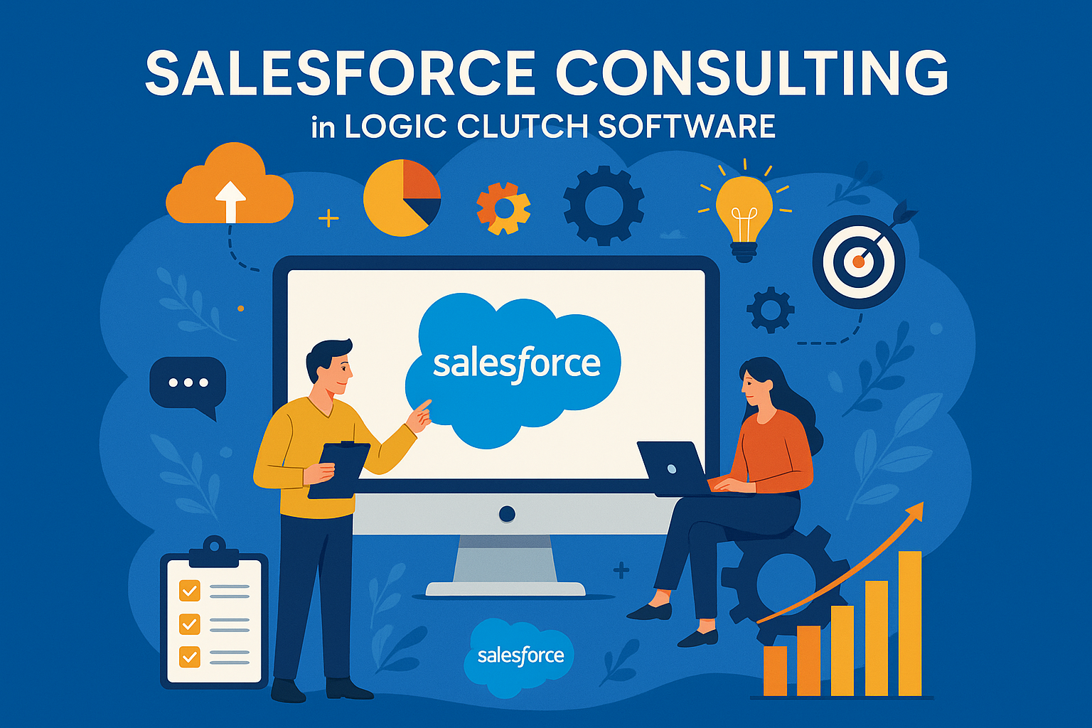 Salesforce CRM Solutions illustration